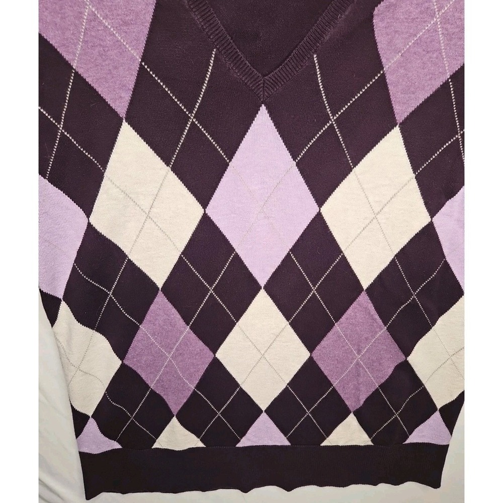 Gap Y2K‎ Argyle Shirt Academia Purple XL Long Sleeve - Picture 2 of 6